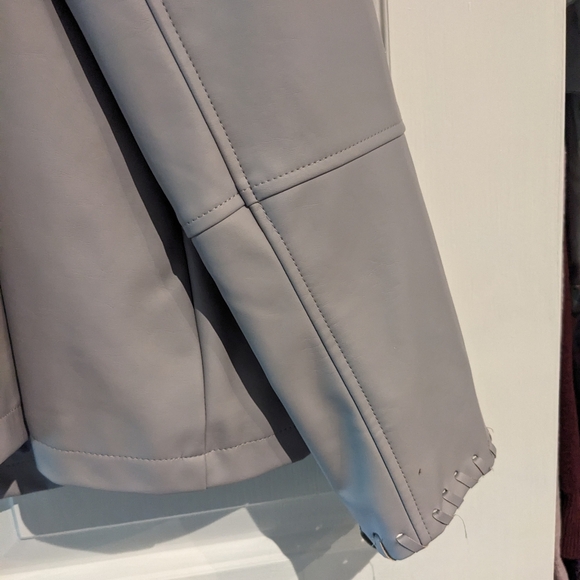 NWOT EAST ADELINE Faux Leather Grey Jacket Size 2X - Picture 8 of 10